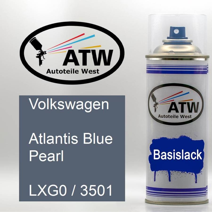 Volkswagen, Atlantis Blue Pearl, LXG0 / 3501: 400ml Sprühdose, von ATW Autoteile West.